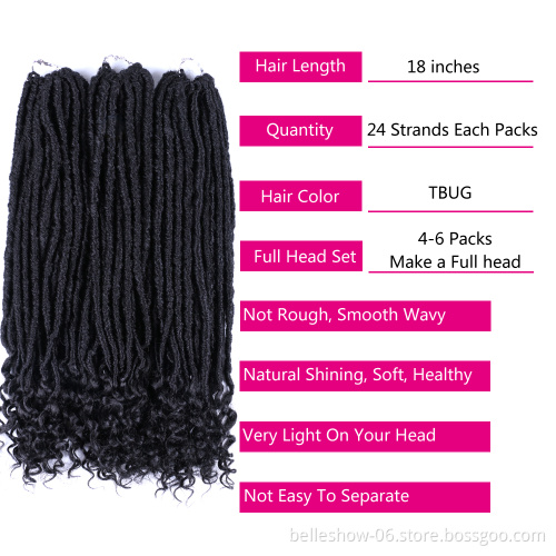 Hot sell Wholesale 18 inch 24 stands ombre faux dreadlocks faux locs crochet hair dreadlock Goddess locs